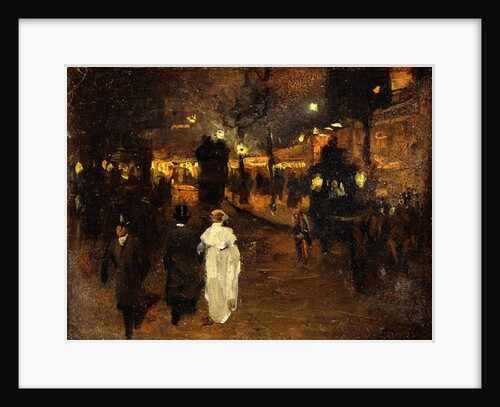 Charing Cross Road at Night, London, c.1905 by Frederick Judd Waugh