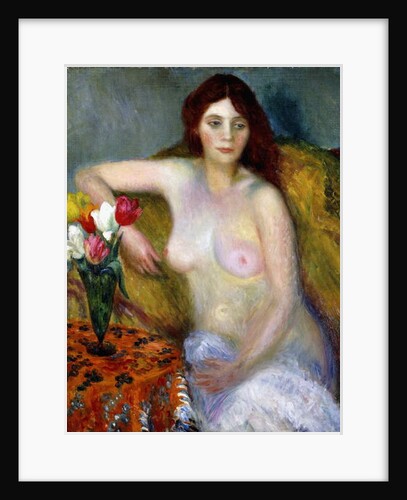 nude with Tulips, by William James Glackens