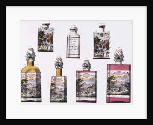 Illustration of various perfumery bottles, c.1825 by French School