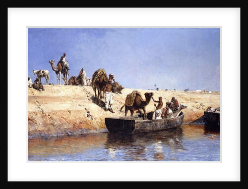 An Embarkment of Camels on the Beach at Sale, Maroc, 1880 by Edwin Lord Weeks