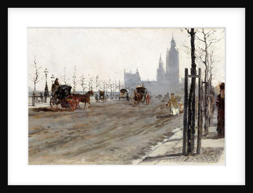 The Victoria Embankment, London, 1875 by Giuseppe or Joseph de Nittis