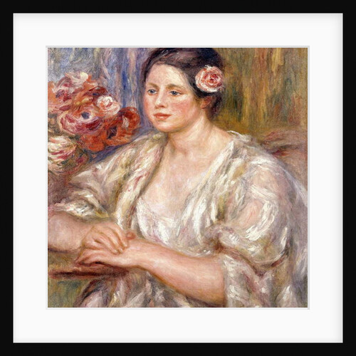 Madeleine in a White Blouse and Bouquet of Flowers, c.1915-1919 by Pierre Auguste Renoir
