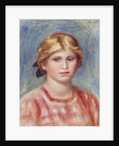Bust of a Woman with a Rose Coloured Blouse, 1905 by Pierre Auguste Renoir