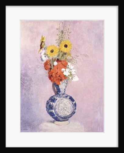 Bouquet of Flowers in a Blue Vase, by Odilon Redon