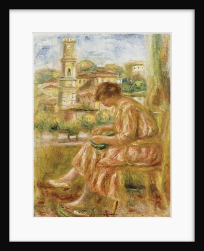 Woman at the Window with a view of Old Nice, 1918 by Pierre Auguste Renoir