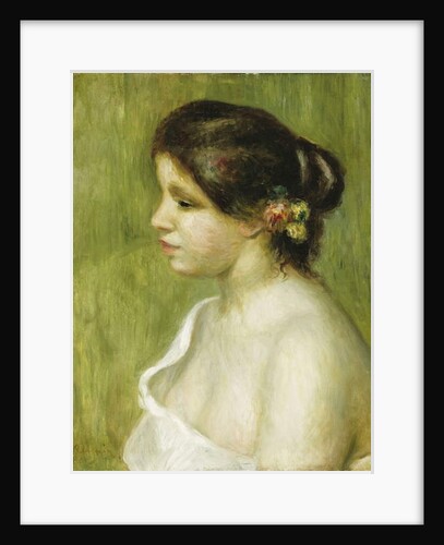 Bust of a Young Girl with Flowers Decorating her Ear, 1898 by Pierre Auguste Renoir