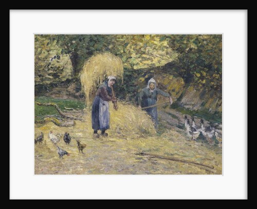 Peasants Heaving Straw, Montfoucault, 1875 by Camille Pissarro