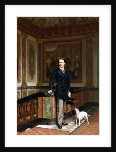 Conte de la Rouchefoucauld Duc de Doudeauville with his Terrier, c.1870s by Jean Leon Gerome