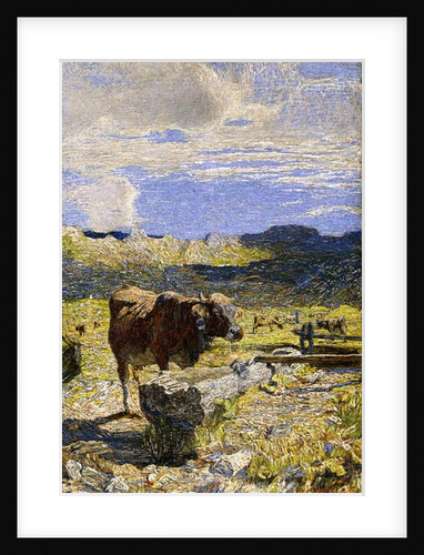 Brown Cow drinking from a Trough, 1892 by Giovanni Segantini