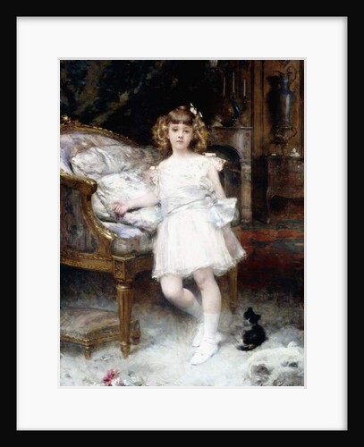 Portrait of Janine Potin with a Kitten, 1904 by Aime Nicolas Morot