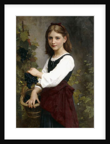 A Young Girl Holding a Basket of Grapes by Elizabeth Jane Gardner Bouguereau