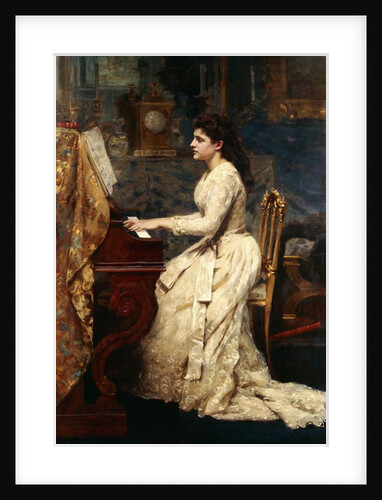 A Young Girl Playing a Piano, 1891 by Charles Edouard de Beaumont