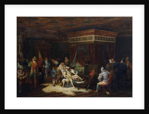 The Arrival of the Duc de Guise in King Henry III's Chamber of Fontainebleau, 1861 by Yves Theophile Rene Grenier de Saint Martin