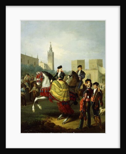 Elegant Figures in Seville by Manuel Barron y Carrillo