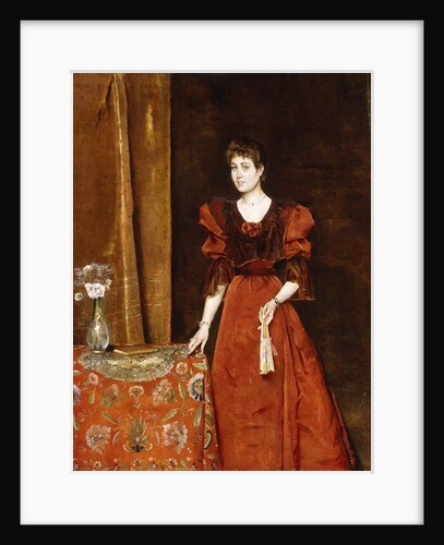 Elegant Lady Holding a Fan, 1893 by Alfred Emile Stevens