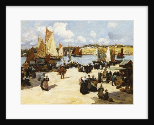 A Busy Port Scene by Fernand Legout-Gerard