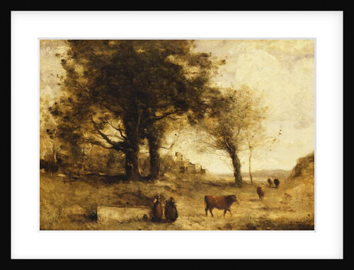 The Cows and the Well by Jean Baptiste Camille Corot