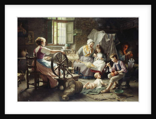 At the Spinning Wheel by Giovanni-Battista Torriglia