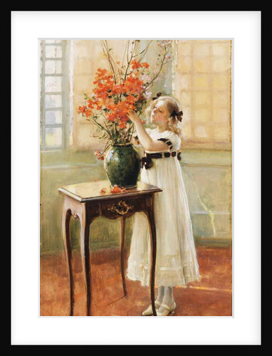 A Young Girl Arranging Spring Flowers, 1909 by Jules Alexis Muenier