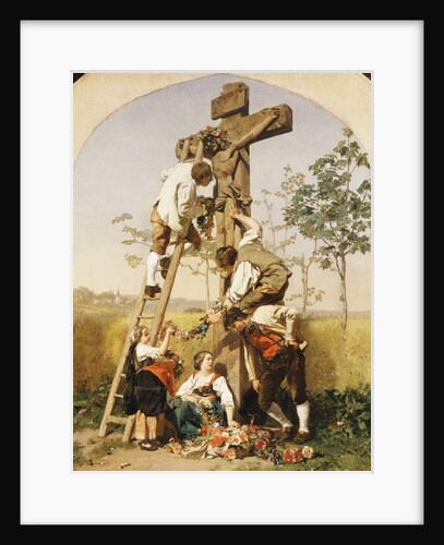 Decorating the Shrine, 1854 by Gustave Brion