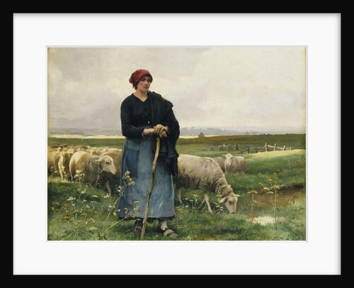 A Shepherdess with her Flock by Julien Dupre