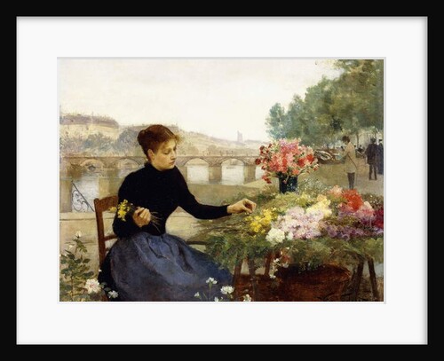 A Parisian Flower Market by Victor Gabriel Gilbert