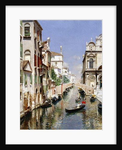 A Venetian Canal with the Scuola Grande di San Marco and Campo San Giovanni e Paolo, Venice by Rubens Santoro