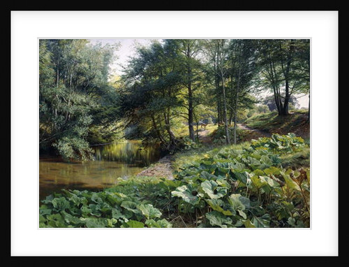 A Wooded River Landscape with Deer Beyond, 1904 by Peder Monsted