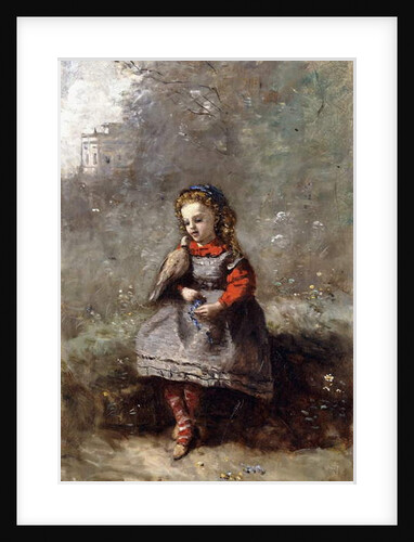 Mlle. Leotine Desavary holding a Dove, 1872 by Jean Baptiste Camille Corot