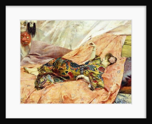 A Portrait of Sarah Bernhardt, Reclining in a Chinois Interior by Georges Marie Rochegrosse