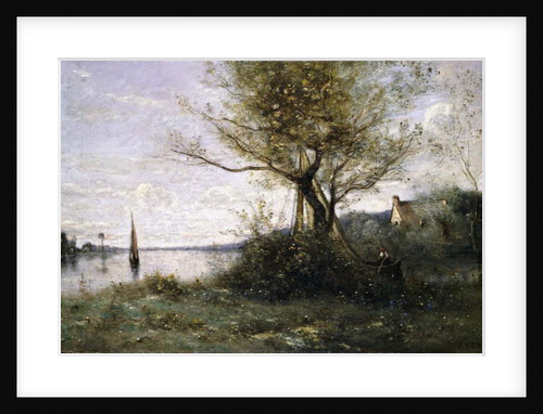 Boat at the Edge of the Island by Jean Baptiste Camille Corot