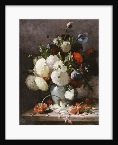 Peonies on a Stone Ledge, 1886 by Frans Mortelmans