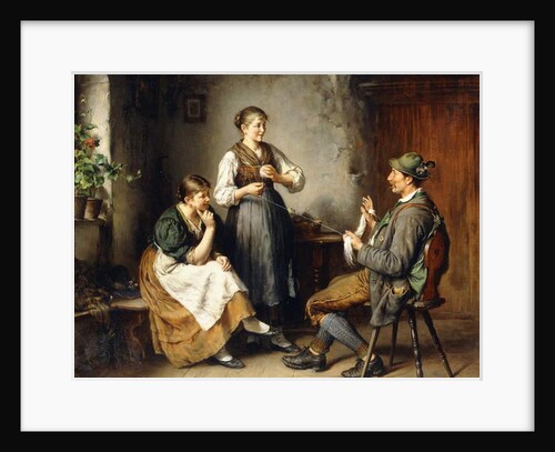 Three Figures in an Interior by Heinrich Hirt