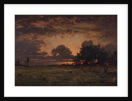 Sunset over the Plain of Barbizon by Theodore Rousseau