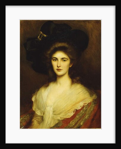 Portrait of an Elegant Lady in a Black Hat by Albert Lynch