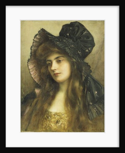A Young Beauty in a Black Hat by Albert Lynch