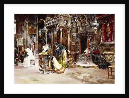 The Confession, 1893 by Jose Gallegos Arnosa