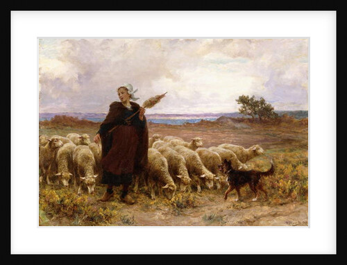 Shepherdess with her Flock, 1907 by Theophile Louis Deyrolle