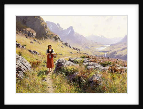 Knitting in a Norwegian Landscape by Hans Dahl