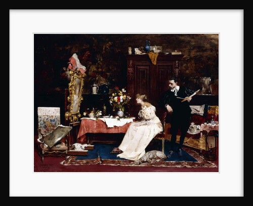 Presenting her Portrait, 1883 by Berci de Karlovszkyn