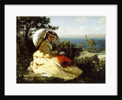 The Woman with the Parasol; Bay of Douarnenez, 1871 by Jules Breton