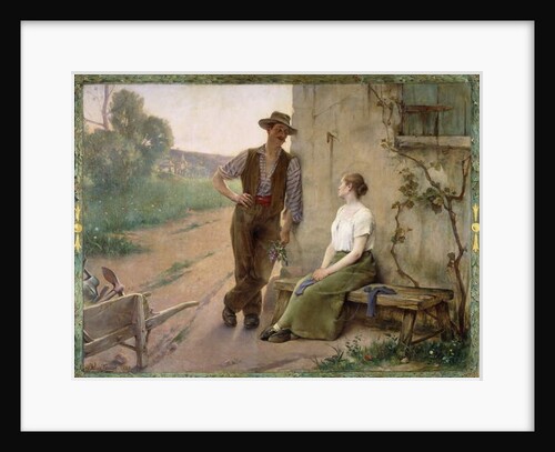 Peasant Couple in a Farmyard, 1889 by Henri Adrien Tanoux