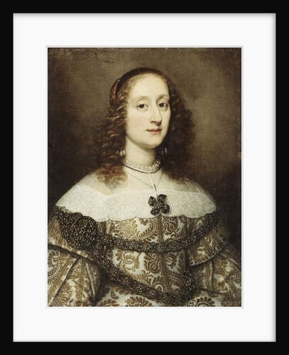 Portrait of a Lady, half-length, wearing a gold embroidered gown by Justus Sustermans