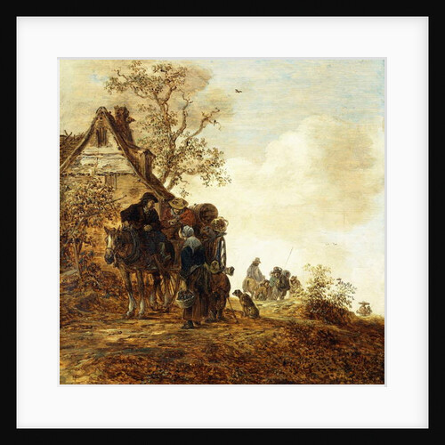Peasants in a Cart by a Cottage Jan Josephsz, 1651 by Jan Josephsz van Goyen