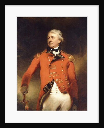 Portrait of General James Stuart standing three-quarter length, wearing a red uniform with gold frogging by Thomas Lawrence