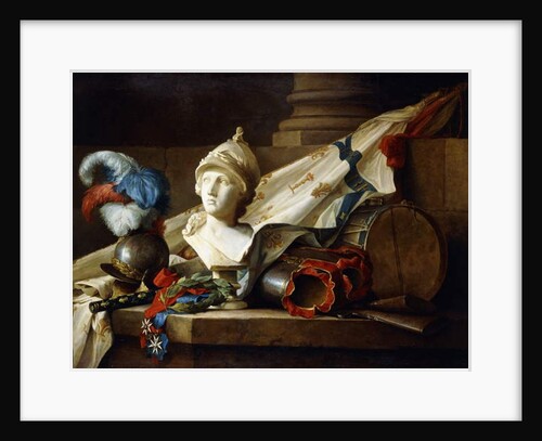 A Bust of Minerva with Armour and Weapons on a Stone Ledge, 1777 by Anne Vallayer-Coster