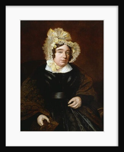 Portrait of Mrs. Edward Cross, seated half-length in a Dark Satin Dress with a Paisley Shawl by Jacques-Laurent Agasse
