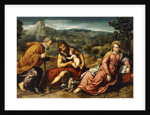 The Holy Family with Saint John the Baptist in a Landscape, 1545-50 by Paris Bordone
