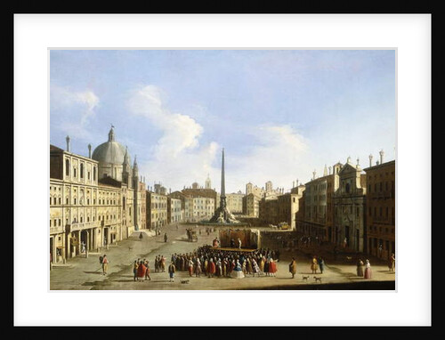 The Piazza Navona, Rome, with a Commedia dell'Arte Performance by Francesco Tironi