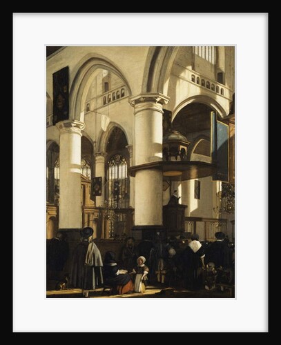 The Old Church, Delft, with Churchgoers listening to a Sermon, 1669 by Emanuel de Witte